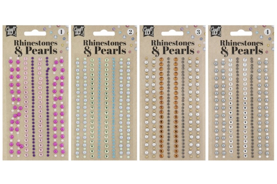Rhinsten og perler stickers  Bl� og Gr�n